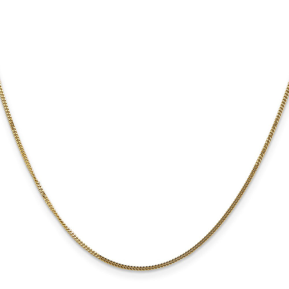 14K Yellow Gold 18 inch 1.4mm Curb  with Spring Ring Clasp Pendant Chain Necklace