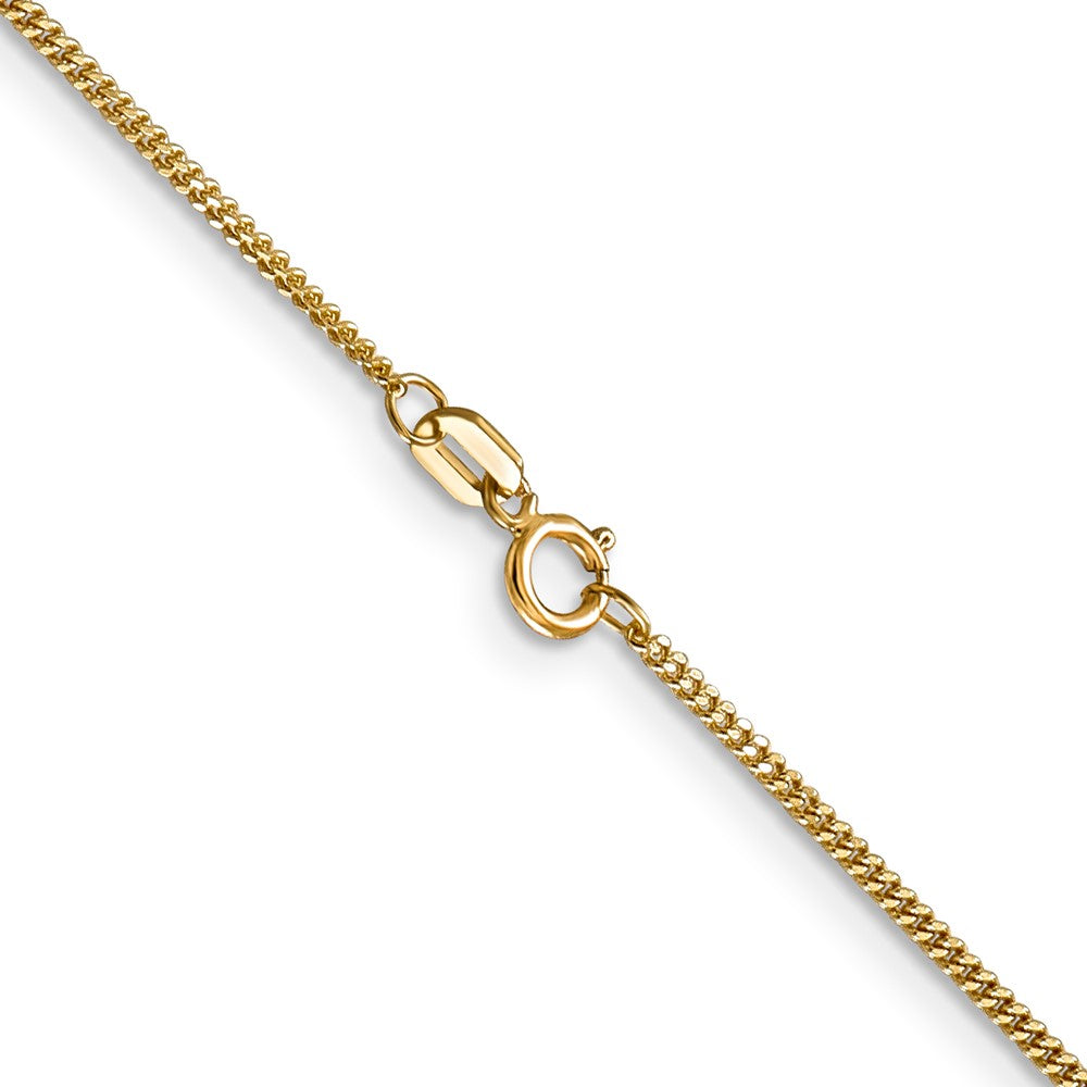 14K Yellow Gold 18 inch 1.4mm Curb  with Spring Ring Clasp Pendant Chain Necklace