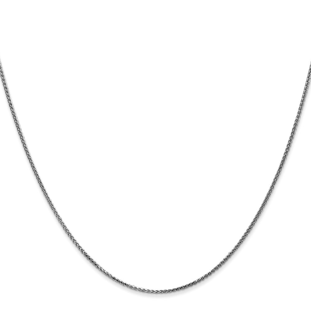 14K White Gold 18 inch 1.05mm Diamond-cut Spiga with Spring Ring Clasp Chain Necklace