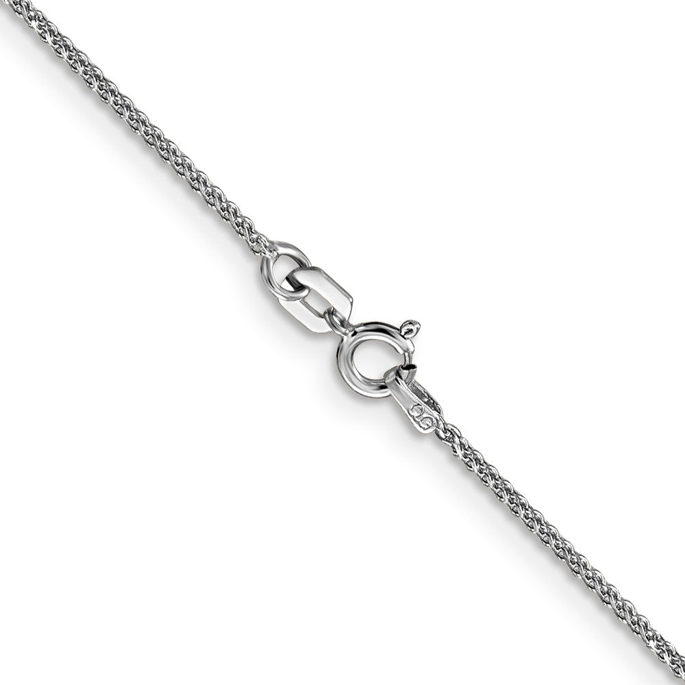 14K White Gold 18 inch 1.05mm Diamond-cut Spiga with Spring Ring Clasp Chain Necklace