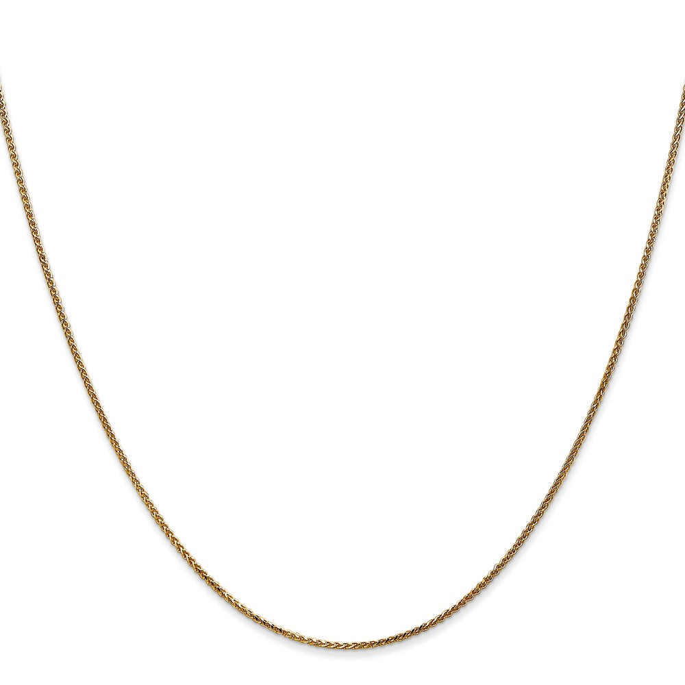 14K Yellow Gold 16 inch 1.05mm Diamond-cut Spiga with Spring Ring Clasp Chain Necklace