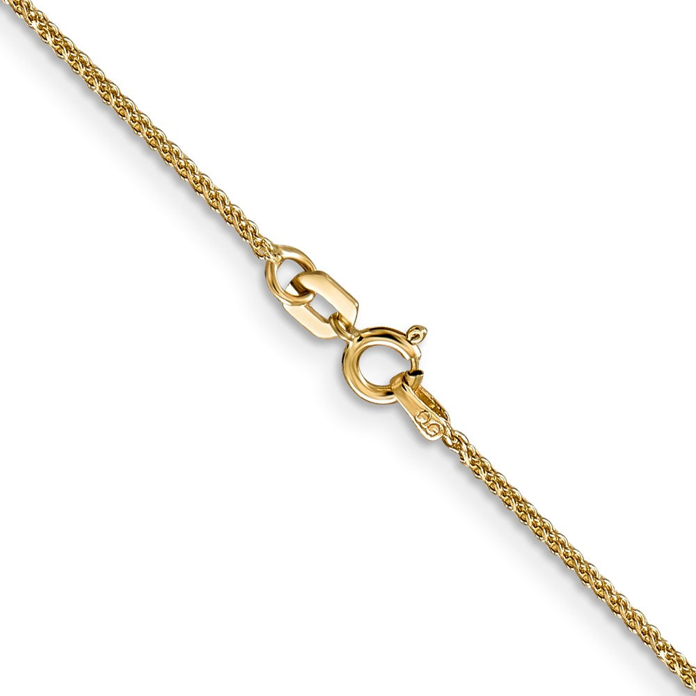 14K Yellow Gold 16 inch 1.05mm Diamond-cut Spiga with Spring Ring Clasp Chain Necklace