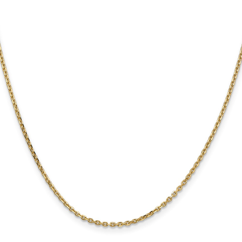 14K Yellow Gold 22 inch 1.65mm Solid Diamond-cut Cable with Lobster Clasp Chain Necklace