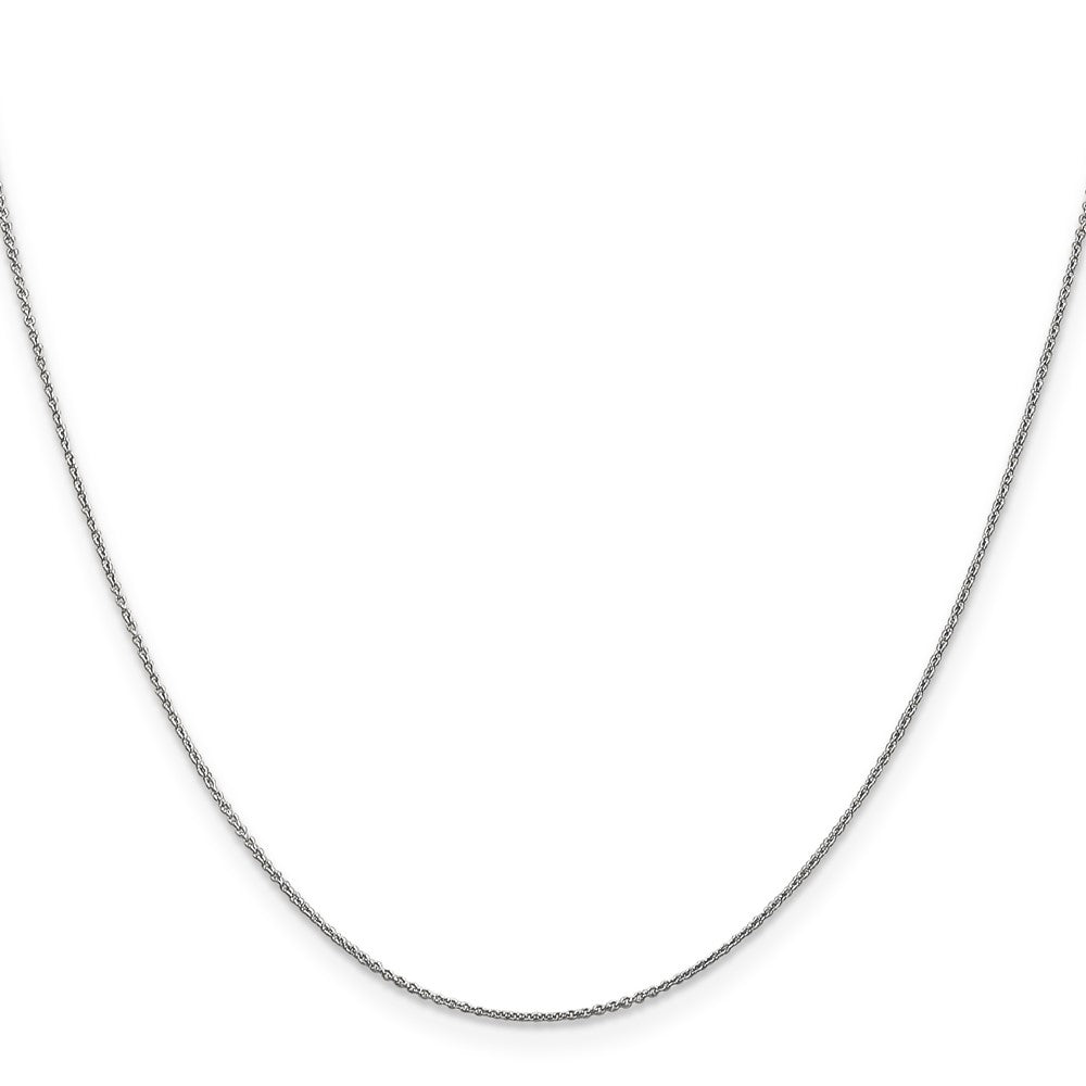 14K White Gold 18 inch .75mm Cable with Spring Ring Clasp Pendant Chain Necklace