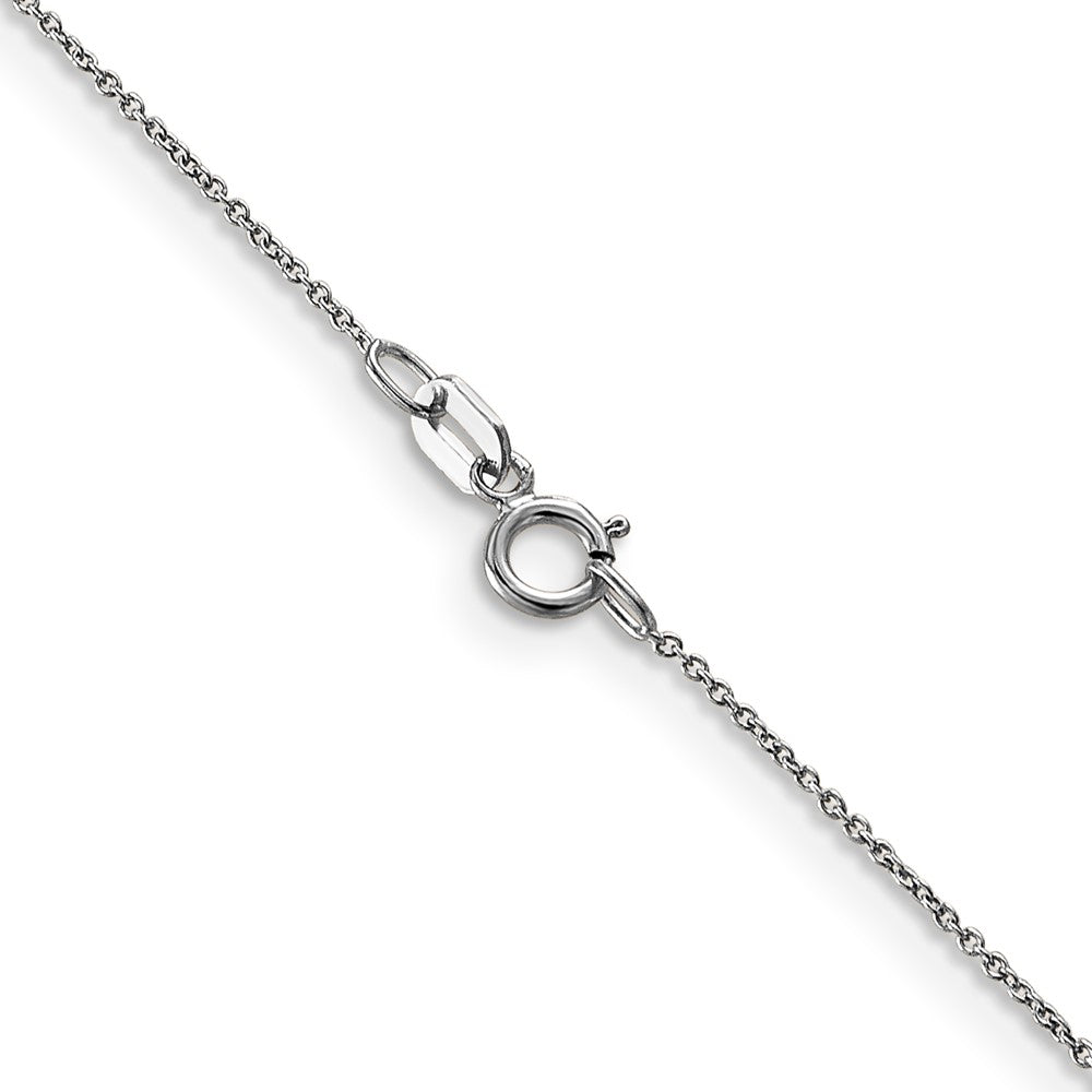 14K White Gold 18 inch .75mm Cable with Spring Ring Clasp Pendant Chain Necklace