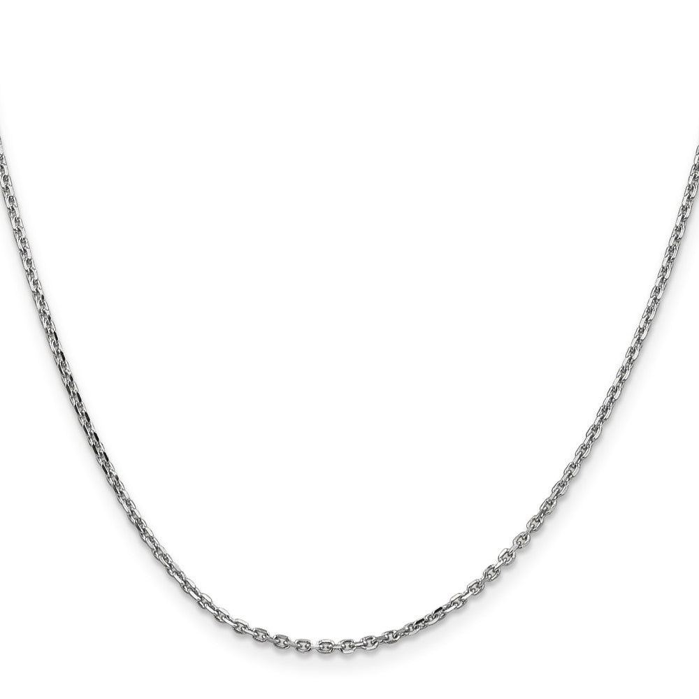 14K White Gold 30 inch 1.65mm Diamond-cut Cable with Lobster Clasp Chain Necklace