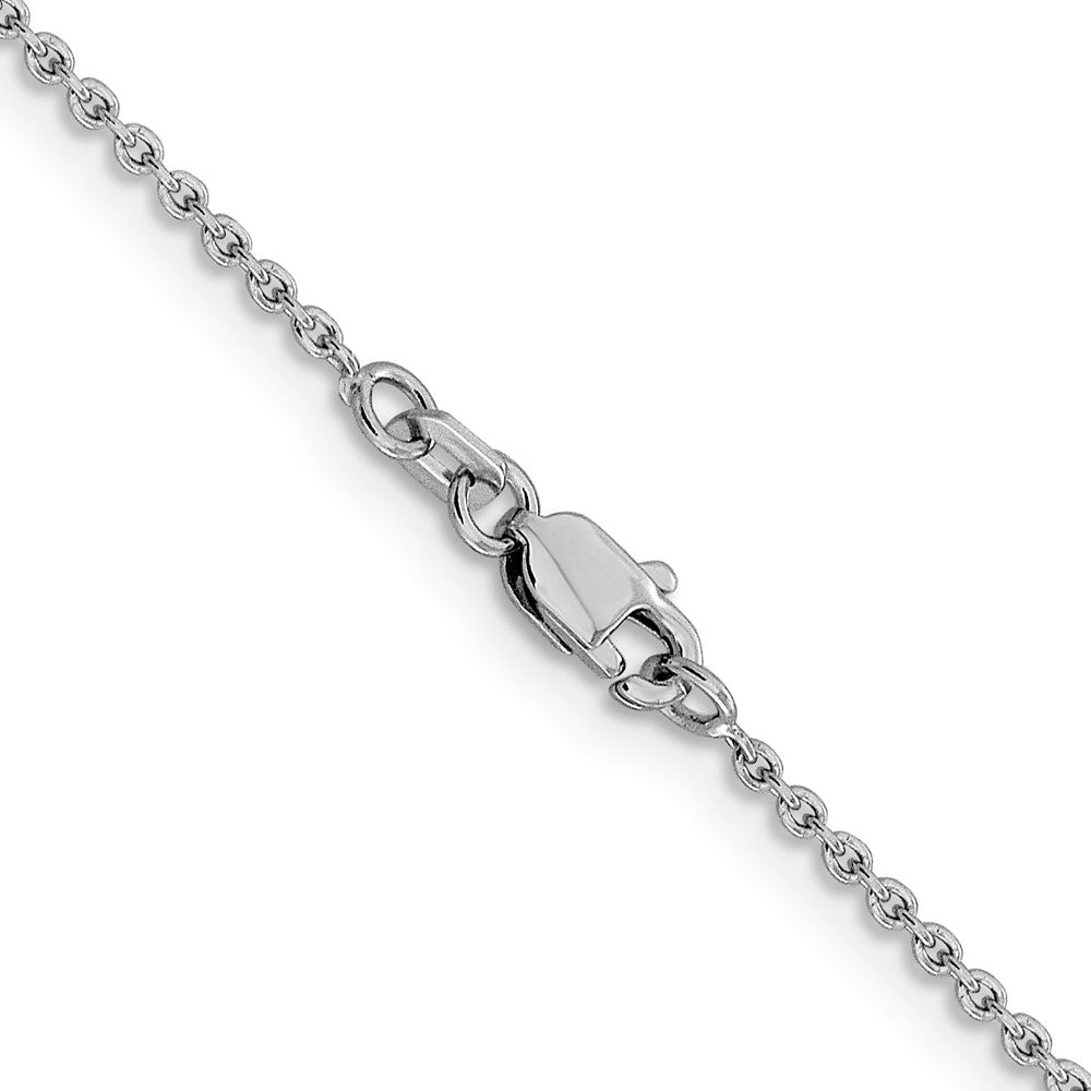 14K White Gold 16 inch 1.4mm Forzantine Cable with Lobster Clasp Chain Necklace