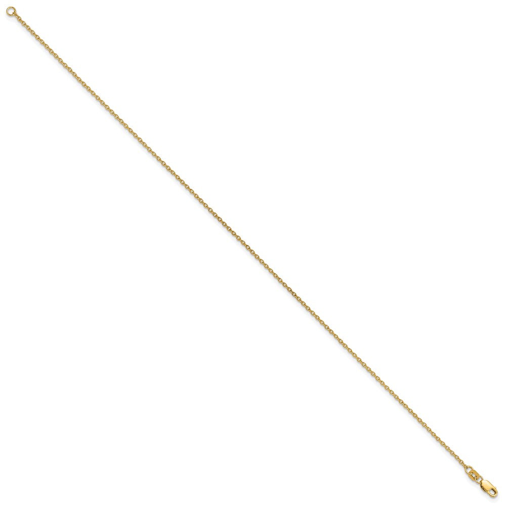 14K Yellow Gold 10 inch 1.4mm Forzantine Cable with Lobster Clasp Anklet