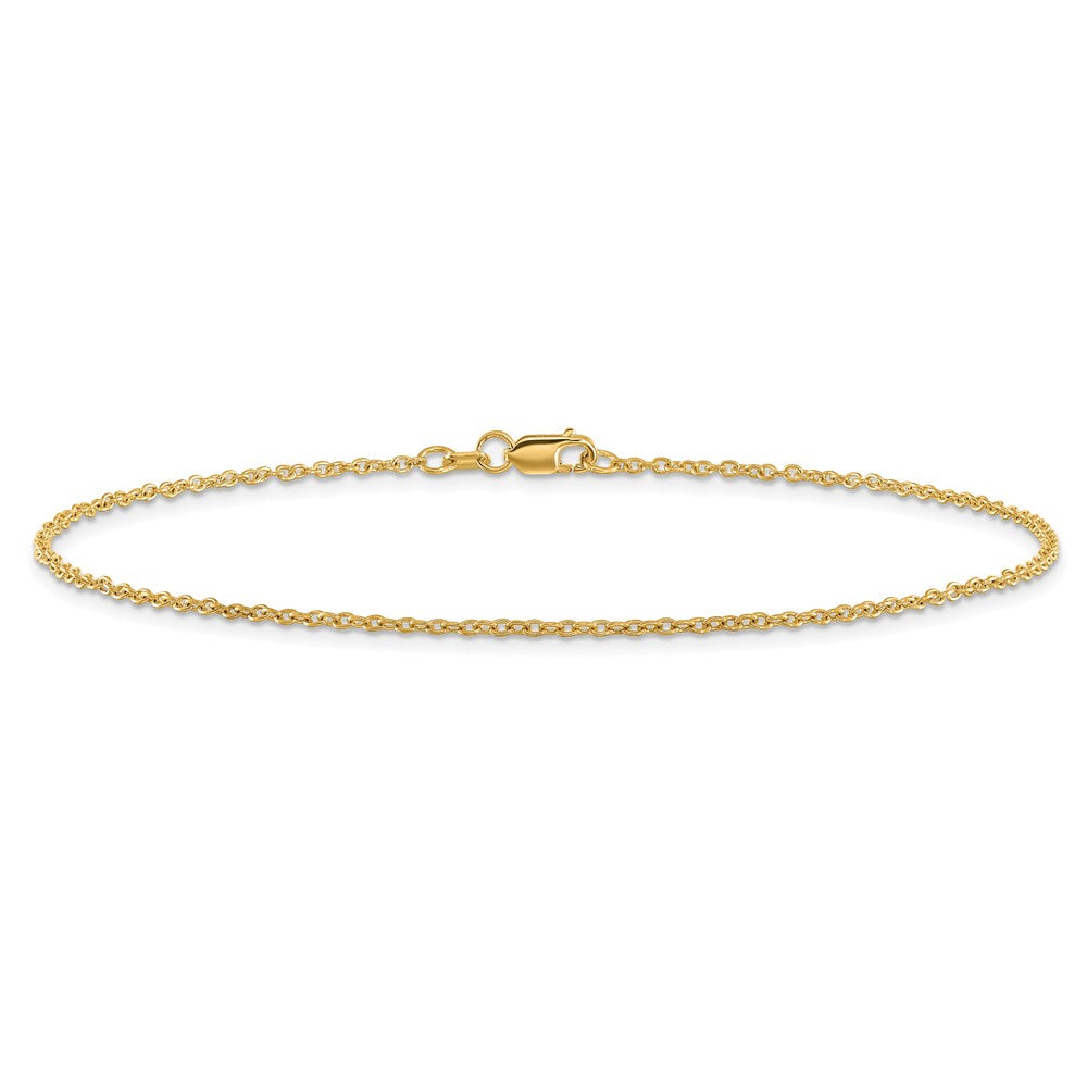 14K Yellow Gold 10 inch 1.4mm Forzantine Cable with Lobster Clasp Anklet