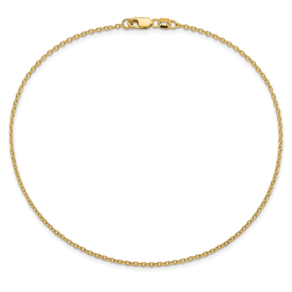 14K Yellow Gold 10 inch 1.4mm Forzantine Cable with Lobster Clasp Anklet