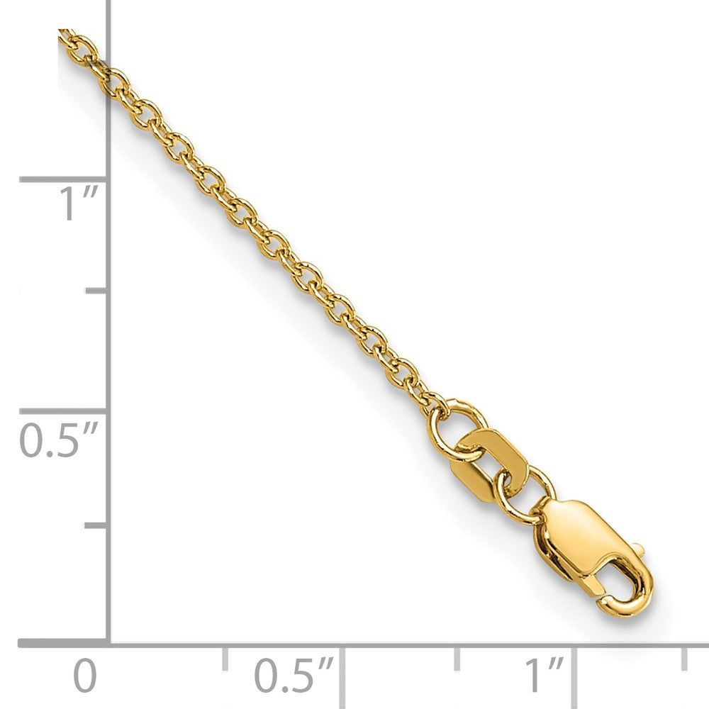 14K Yellow Gold 10 inch 1.4mm Forzantine Cable with Lobster Clasp Anklet