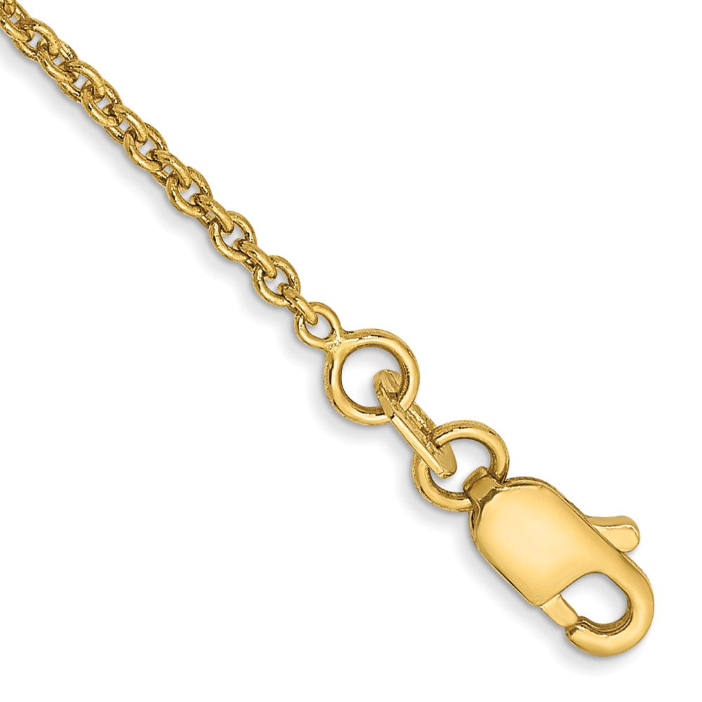 14K Yellow Gold 9 inch 1.4mm Forzantine Cable with Lobster Clasp Anklet