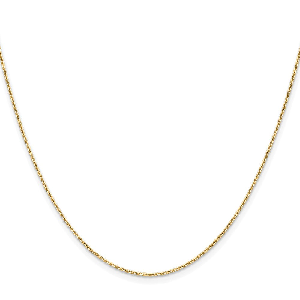 14K Yellow Gold 1.2mm D/C Cable Chain Necklace