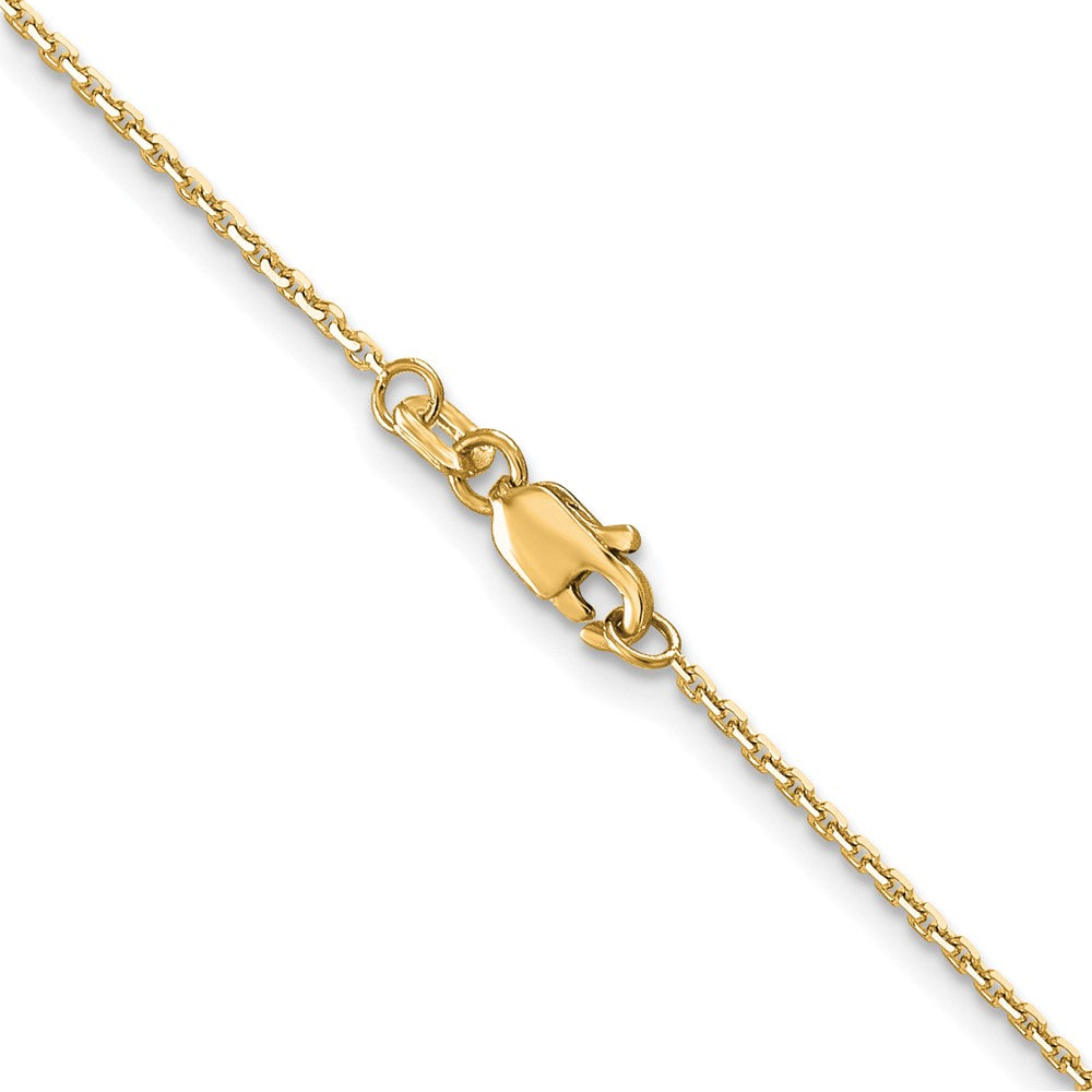 14K Yellow Gold 1.2mm D/C Cable Children Necklace Chain Necklace