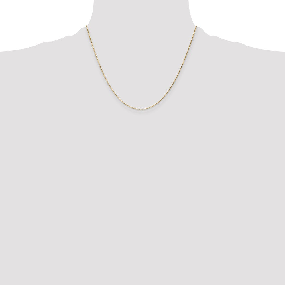 14K Yellow Gold 1.2mm D/C Cable Chain Necklace