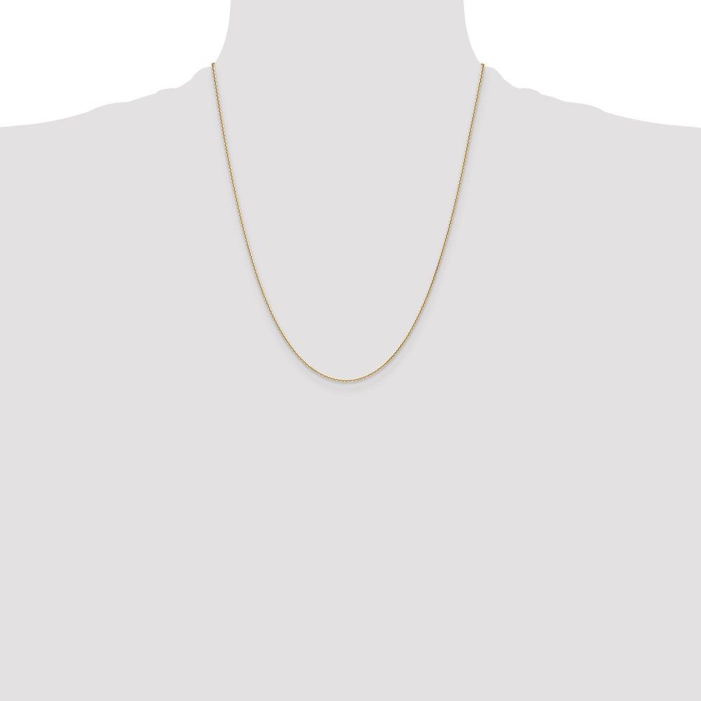 14K Yellow Gold 1.2mm D/C Cable Chain Necklace