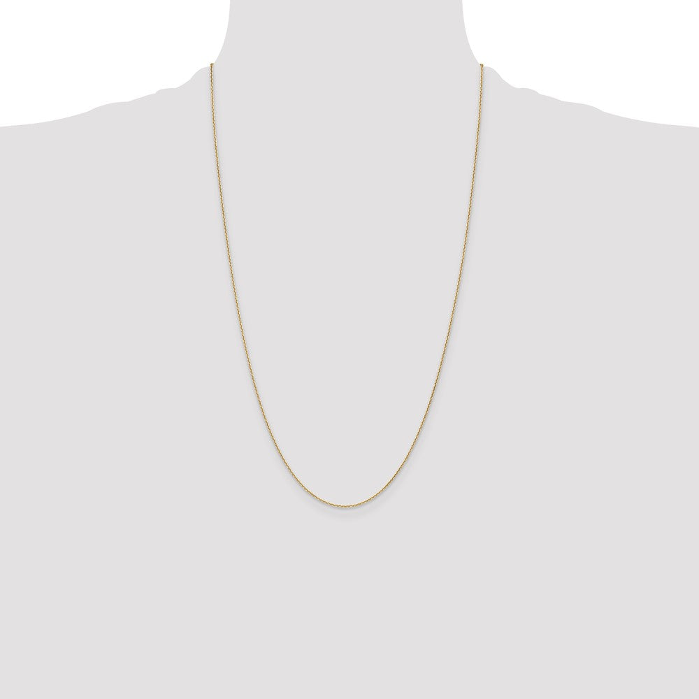 14K Yellow Gold 1.2mm D/C Cable Chain Necklace