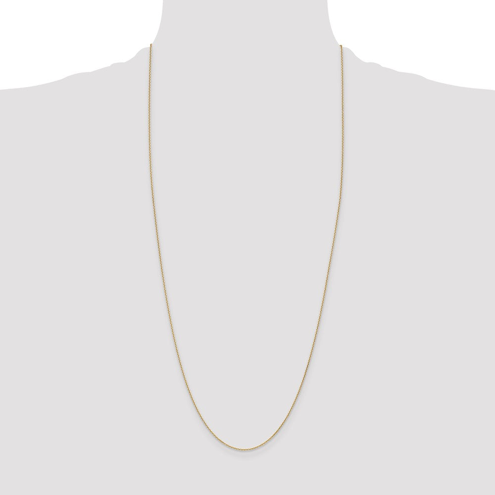 14K Yellow Gold 1.2mm D/C Cable Chain Necklace