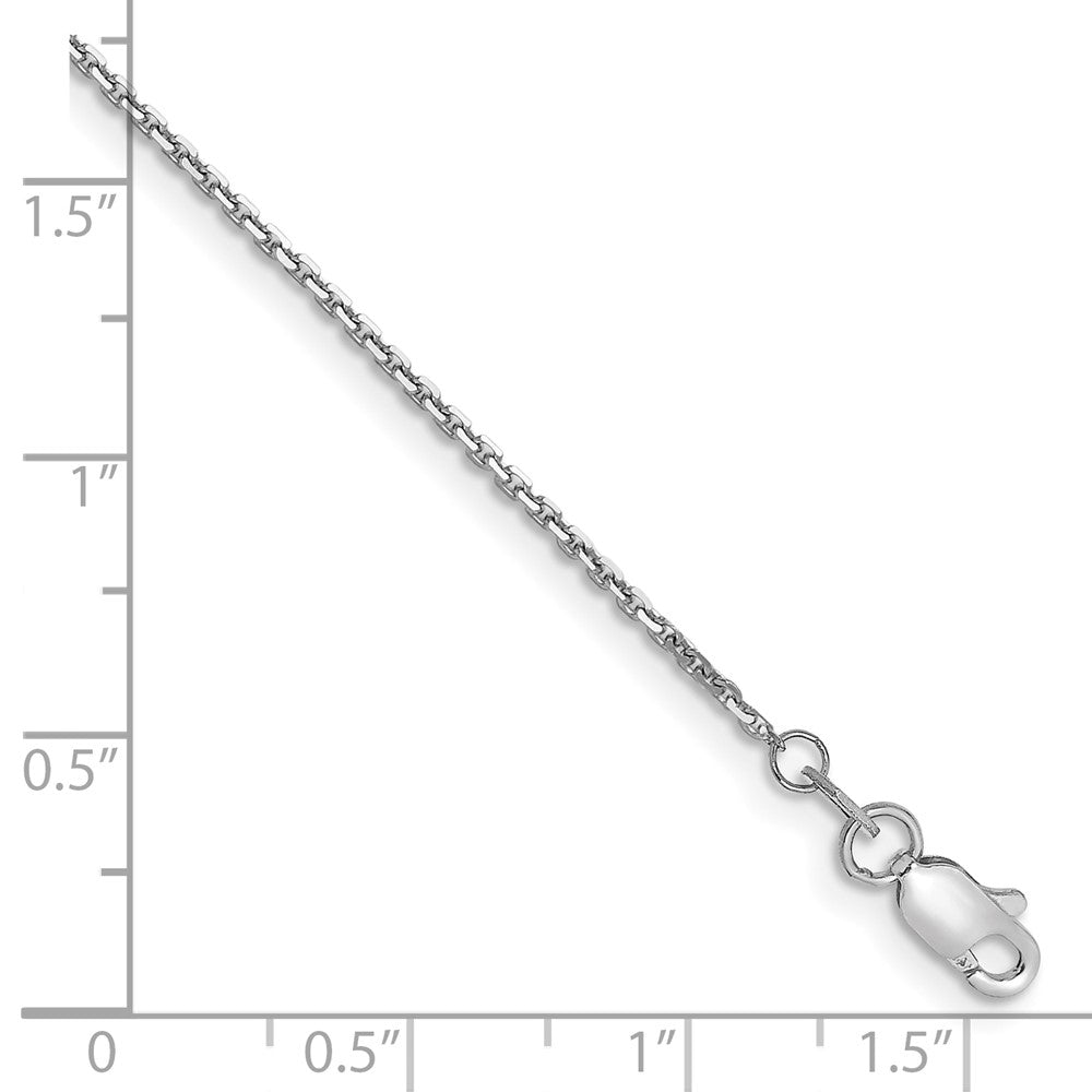 14k White Gold 1.2mm D/C Cable Chain Anklet