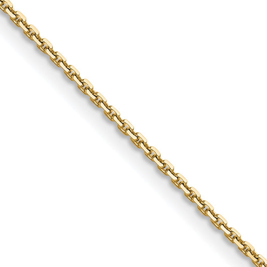 14K Yellow Gold 1.2mm D/C Cable Children Necklace Chain Necklace