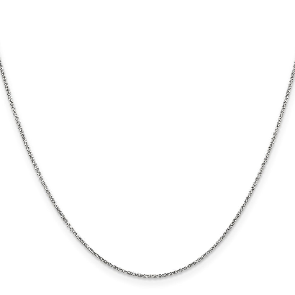 14K White Gold 18 inch .9mm Cable with Spring Ring Clasp Chain Necklace