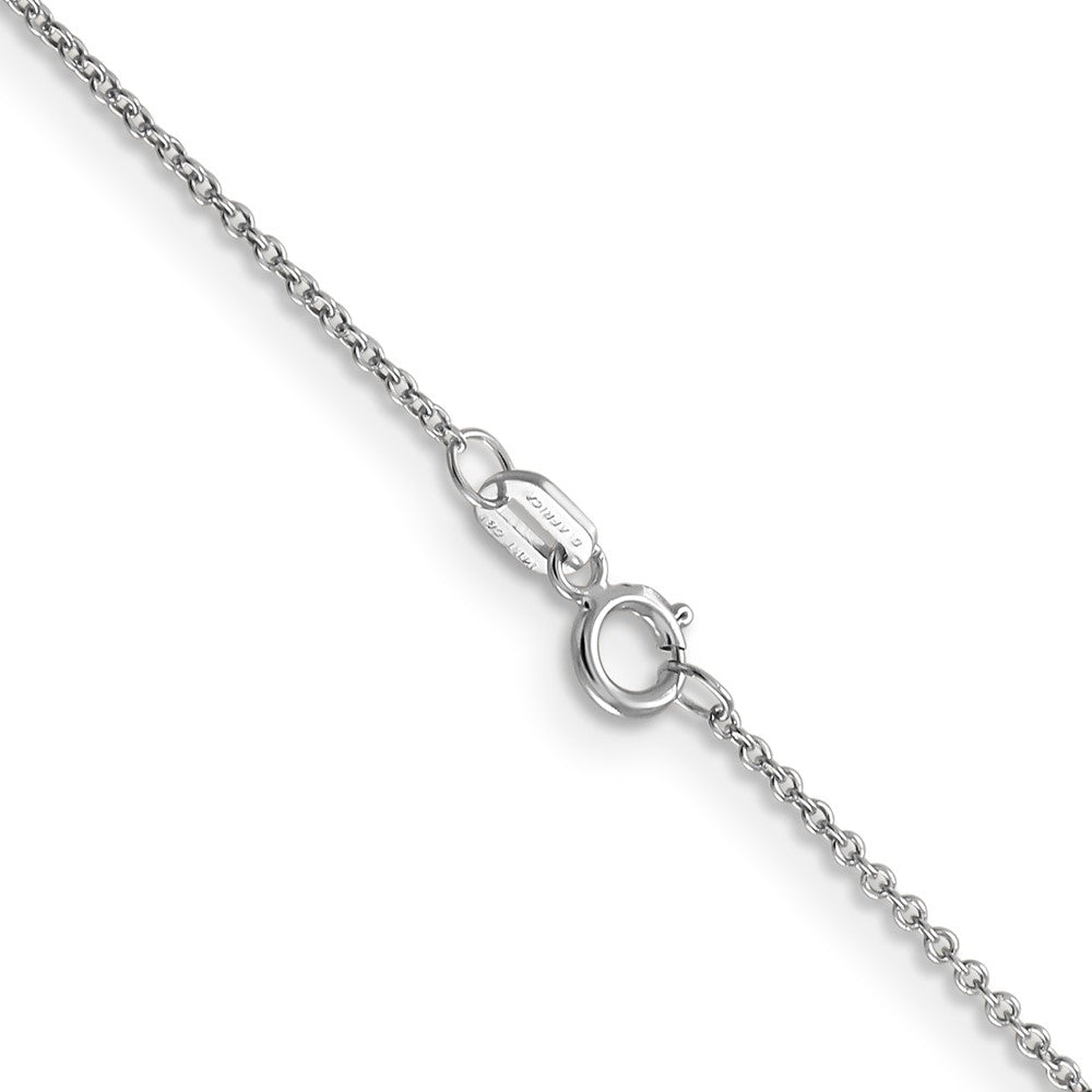 14K White Gold 18 inch .9mm Cable with Spring Ring Clasp Chain Necklace