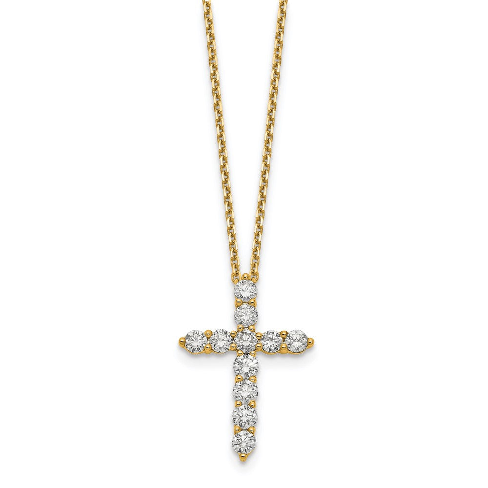 14k yellow gold true origin lab grown real diamond vs si d e f cross pendant necklace pm1000 150 yld