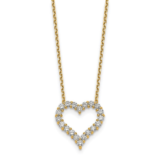 14k yellow gold true origin lab grown real diamond vs si d e f heart pendant necklace pm1001 100 yld