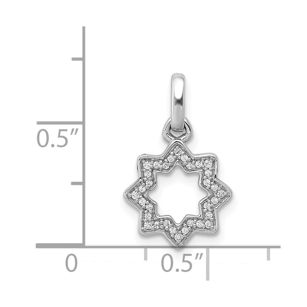 14k White Gold 1/10ct. Real Diamond Star of David Pendant