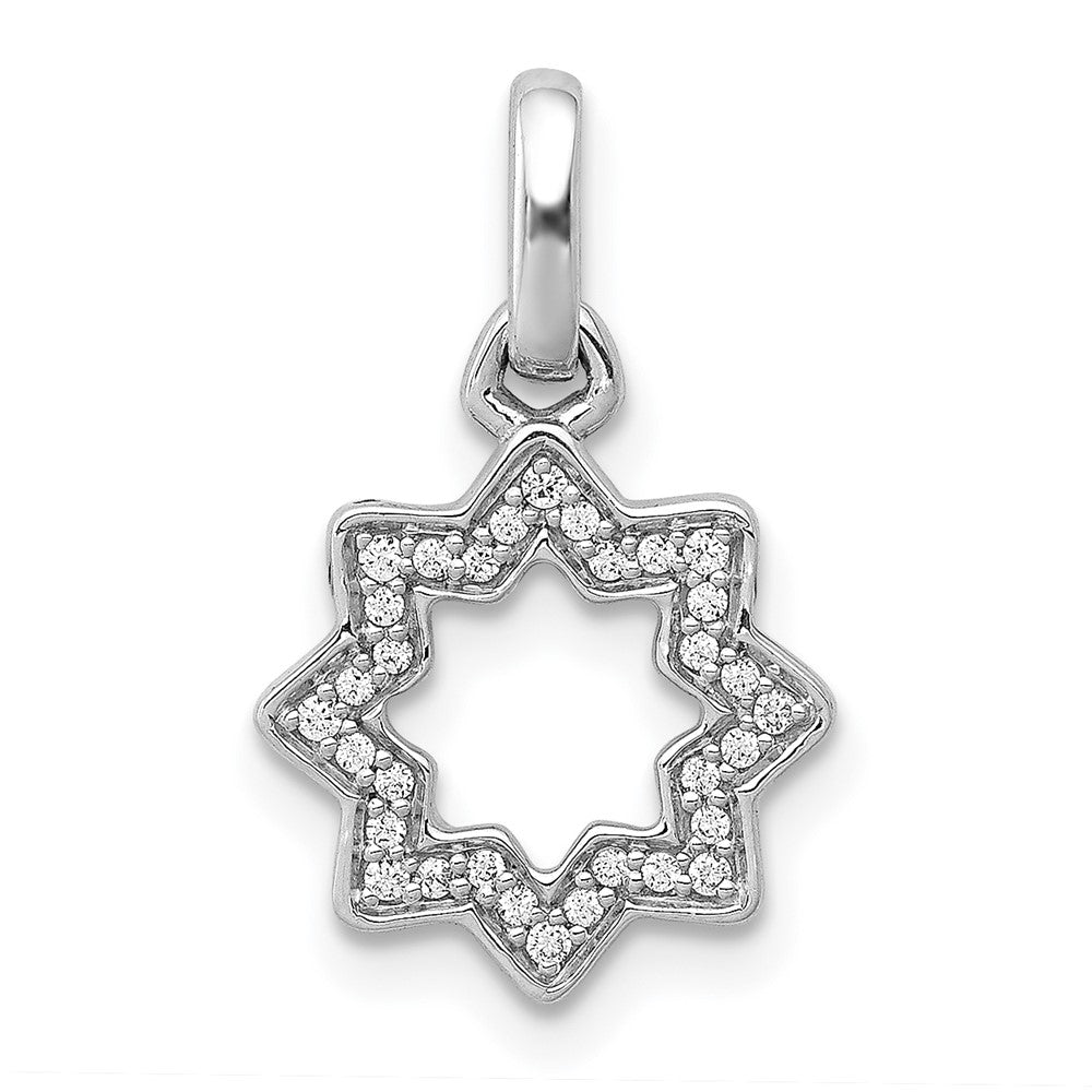 14k White Gold 1/10ct. Real Diamond Star of David Pendant