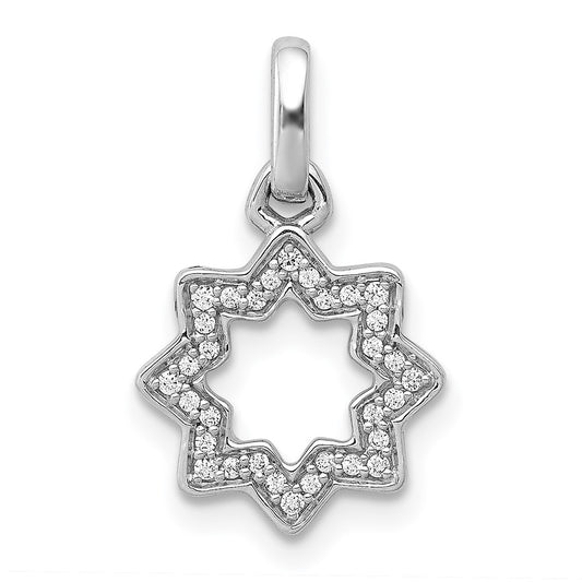 14k White Gold 1/10ct. Real Diamond Star of David Pendant