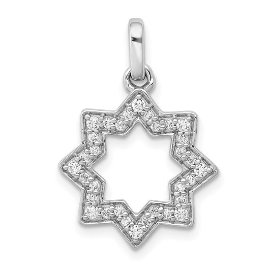 14k White Gold 1/4ct. Real Diamond Star of David Pendant