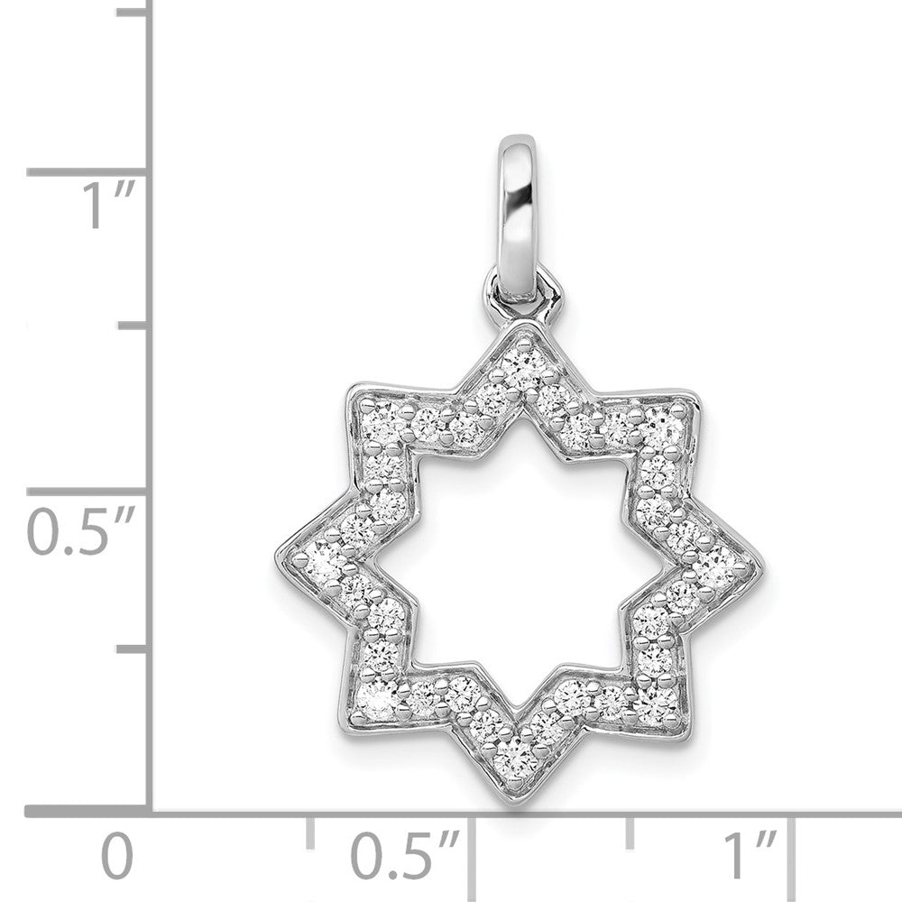 14k White Gold 1/2ct. Real Diamond Star of David Pendant