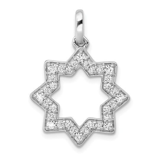 14k White Gold 1/2ct. Real Diamond Star of David Pendant