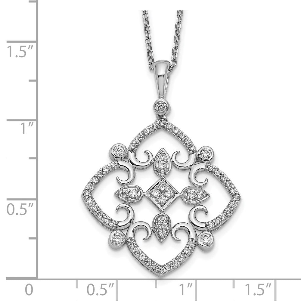 14k White Gold Real Diamond Vintage 18 inch Necklace