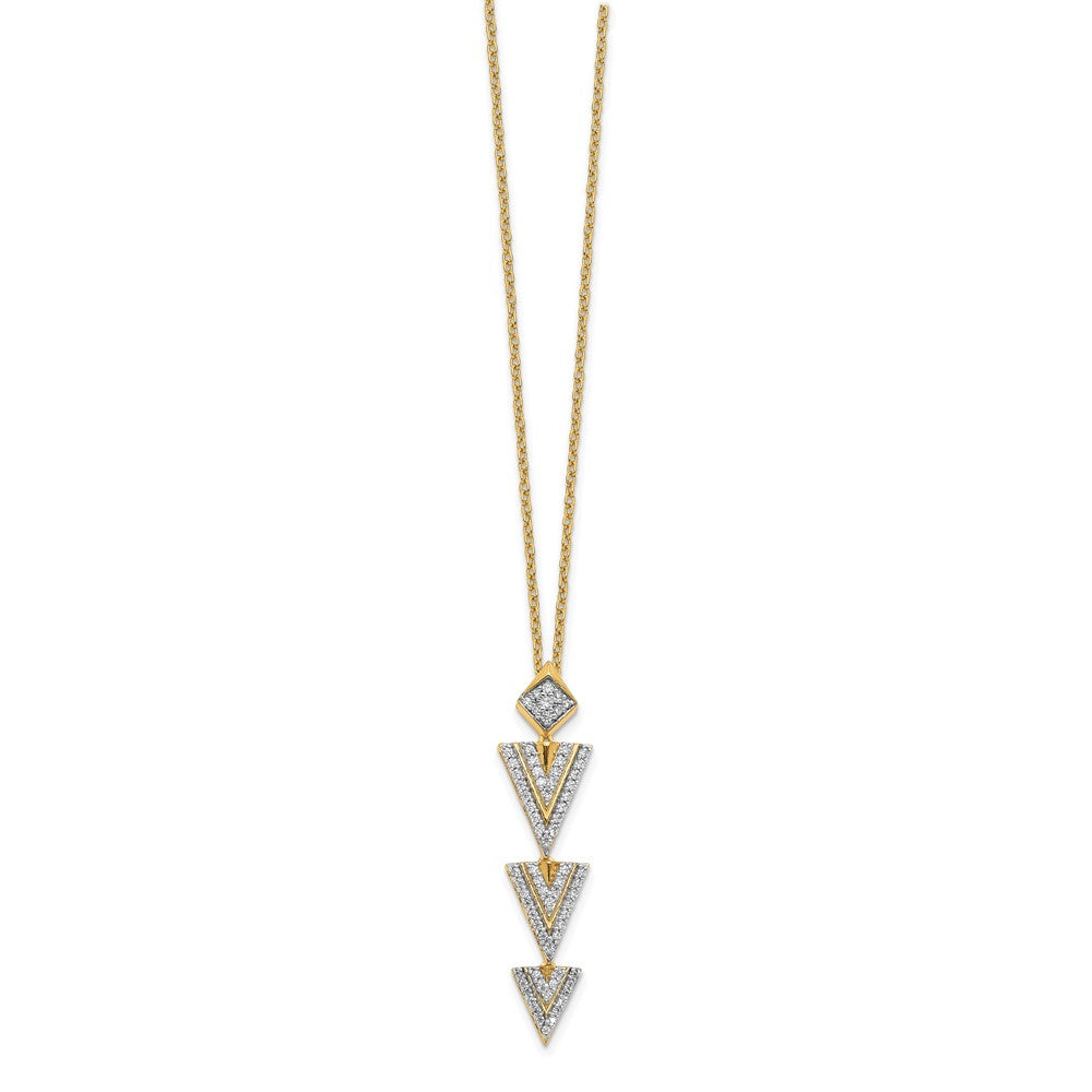 14K Yellow Gold Real Diamond 18 inch Necklace