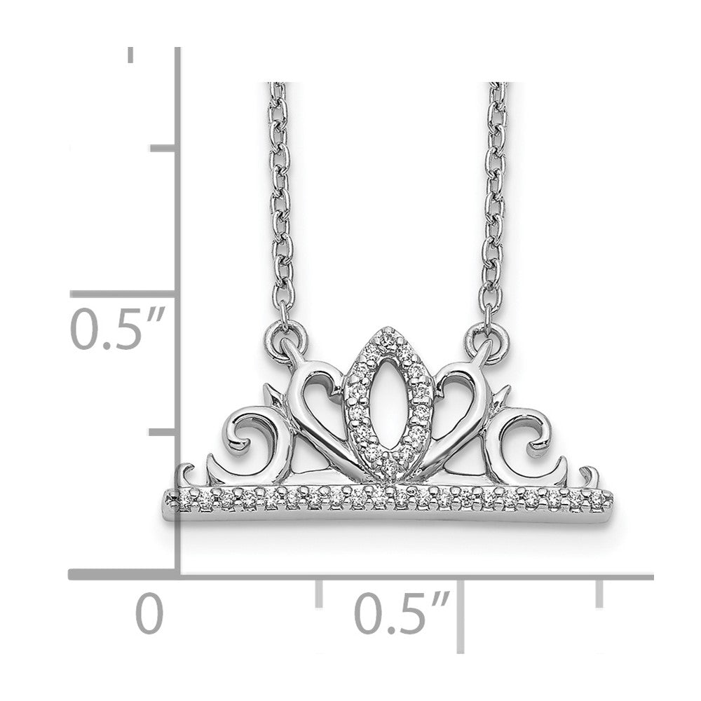 14k White Gold Real Diamond Tiara Necklace