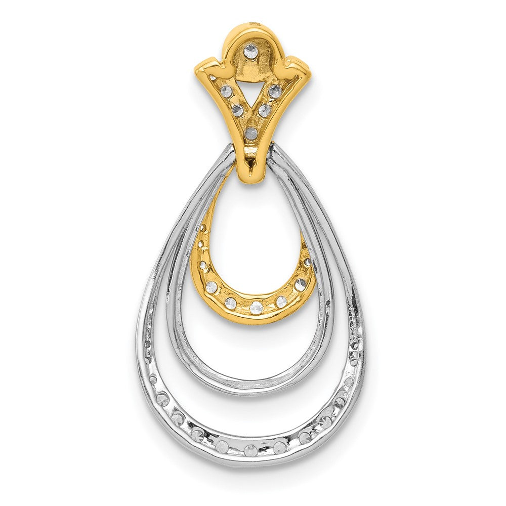 14k Two-Tone Gold 1/4ct. Real Diamond Triple Teardrop Pendant