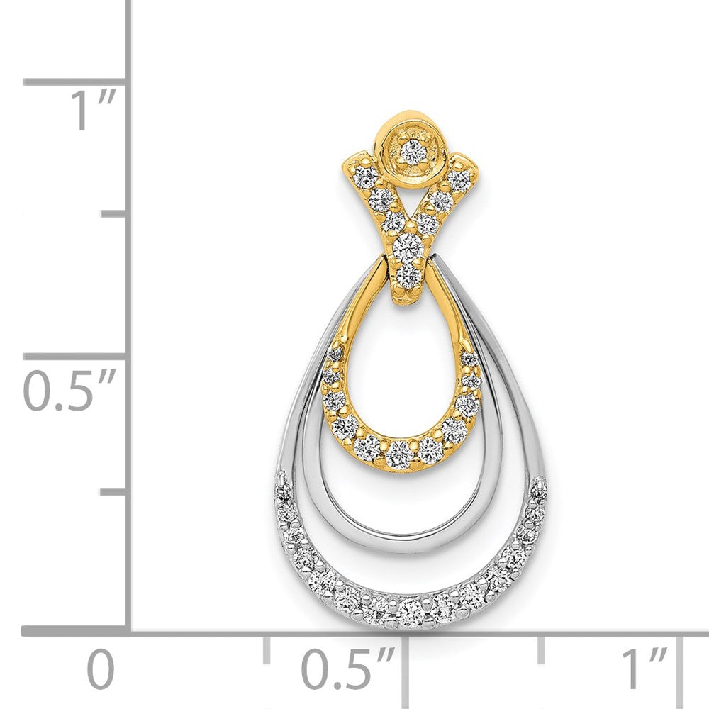 14k Two-Tone Gold 1/4ct. Real Diamond Triple Teardrop Pendant