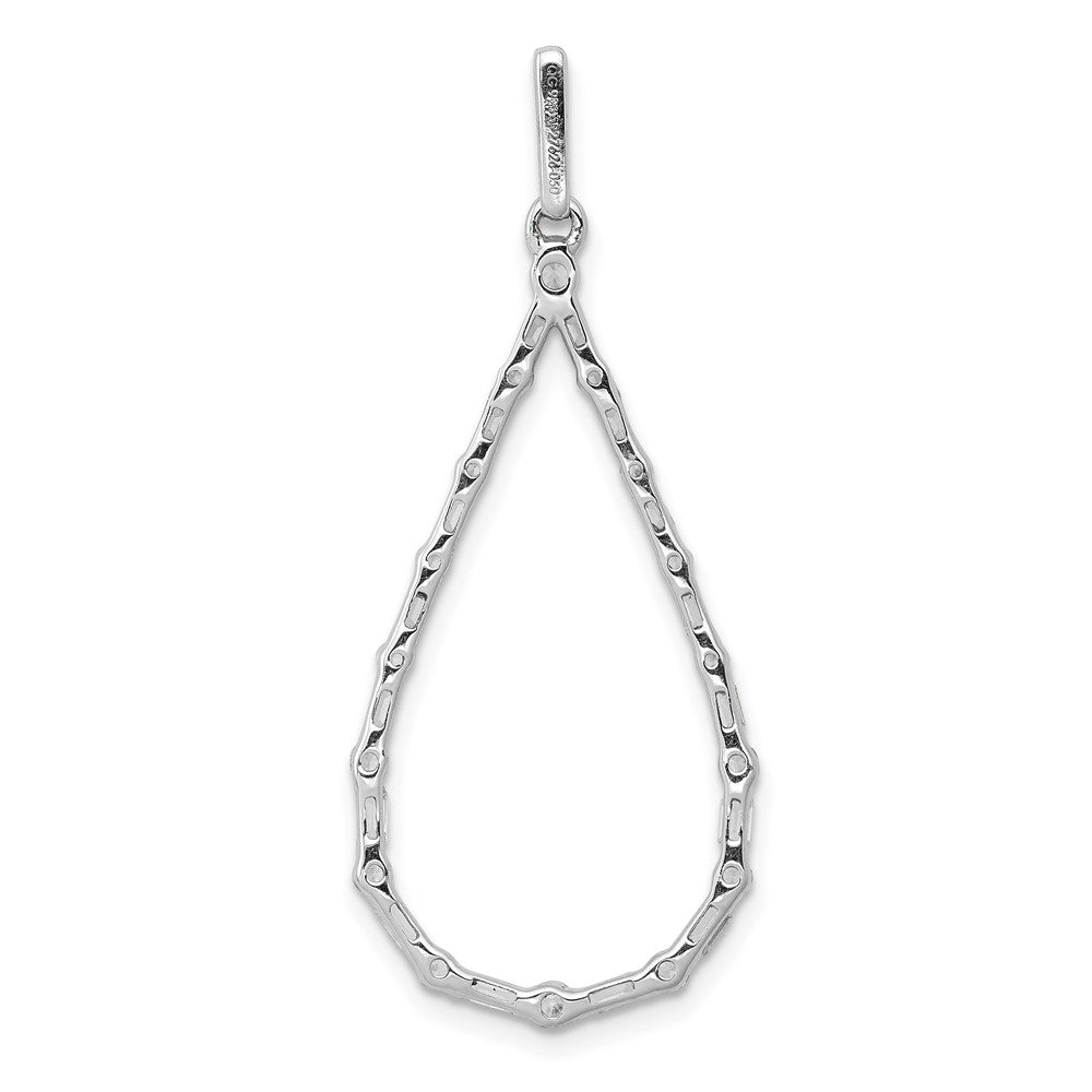 Solid 14k White Gold 1/2ct. Simulated CZ Teardrop Pendant