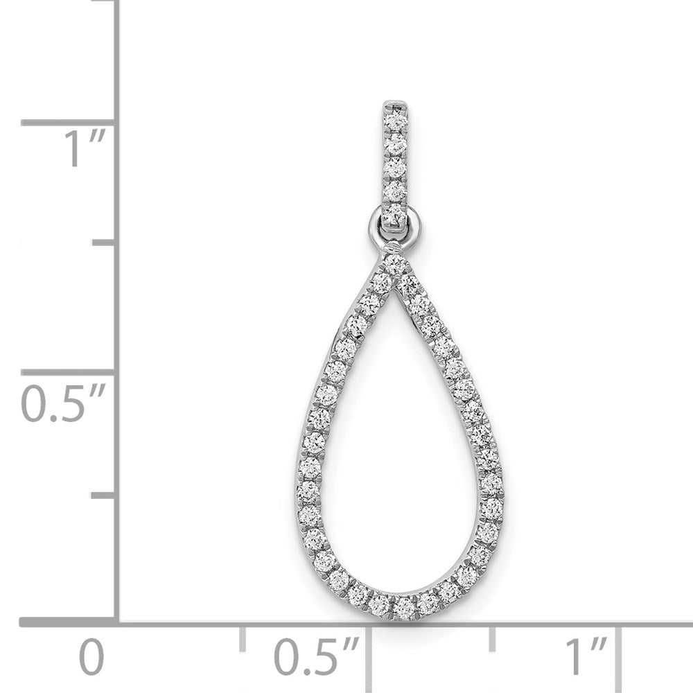 14k White Gold 1/4ct. Real Diamond Teardrop Pendant