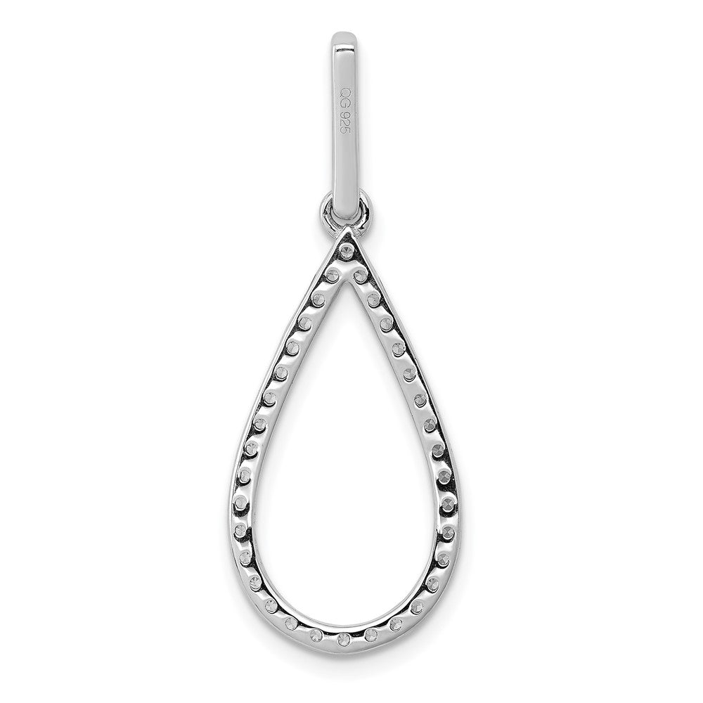 Solid 14k White Gold 1/2ct. Simulated CZ Teardrop Pendant