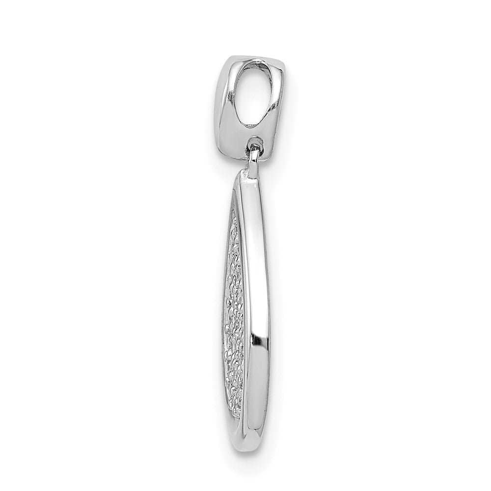 Solid 14k White Gold 1/4ct. Simulated CZ Fancy Teardrop Pendant