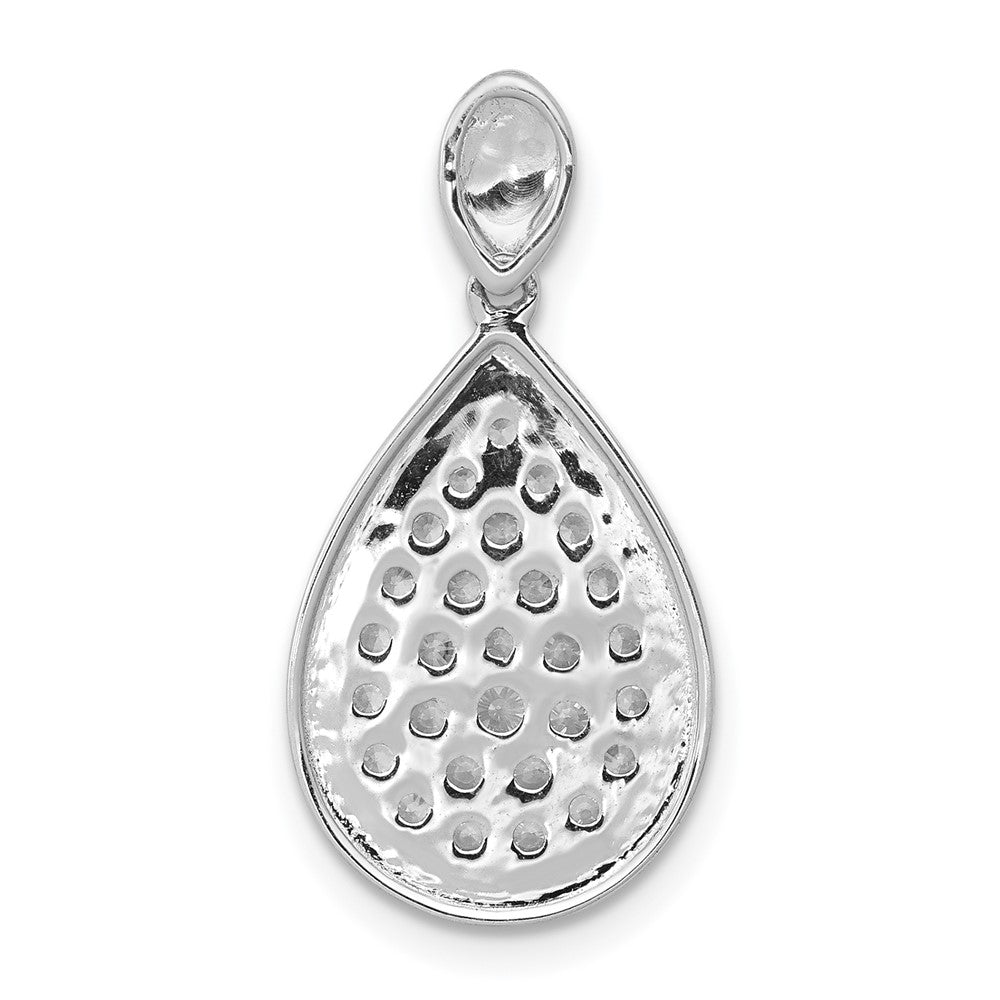 14k White Gold 1/2ct. Real Diamond Fancy Teardrop Pendant