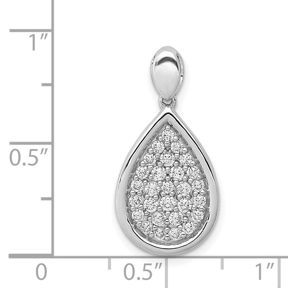 14k White Gold 1/2ct. Real Diamond Fancy Teardrop Pendant