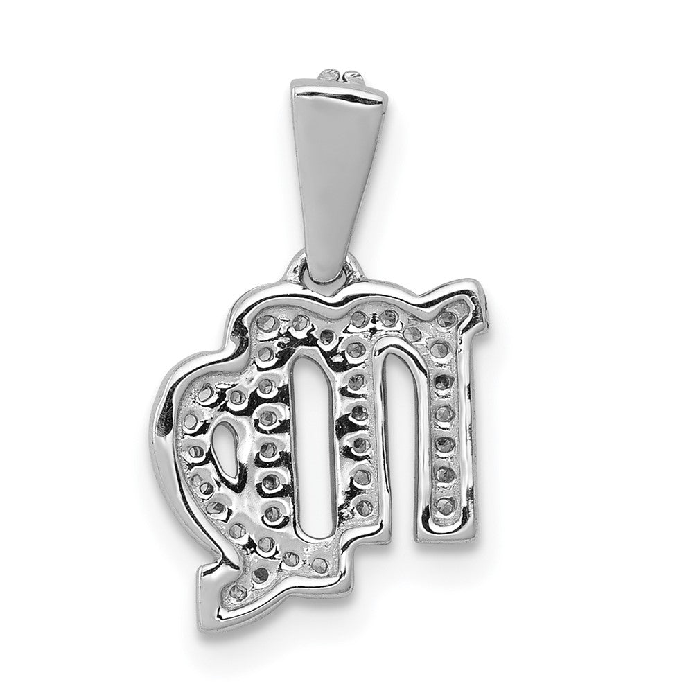 14k White Gold Real Diamond Virgo Pendant