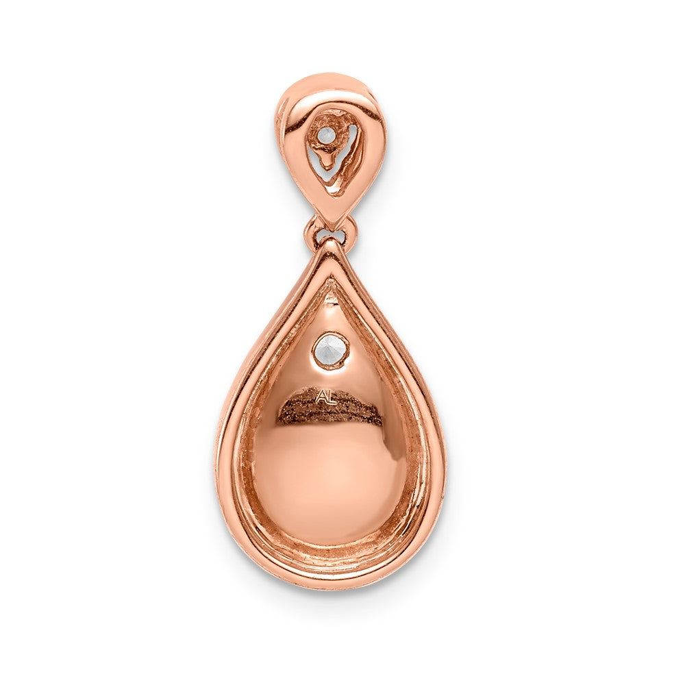 14k Rose Gold 3/8ct. Real Diamond Vintage Teardrop Pendant