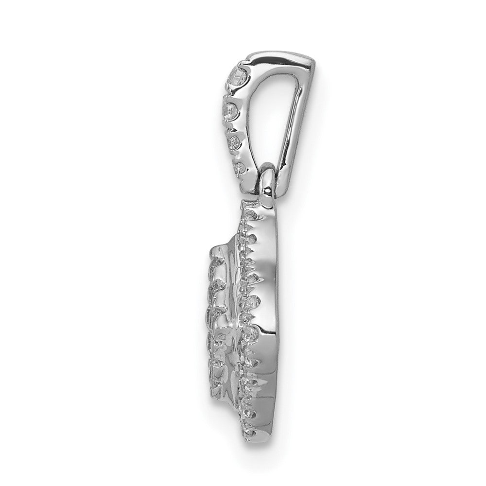 Solid 14k White Gold 1/4ct. Simulated CZ Cluster Pendant