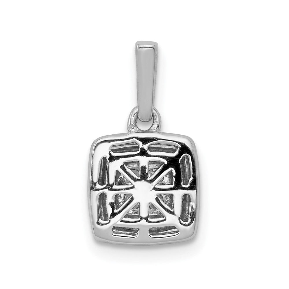 14k White Gold 1/3ct. Real Diamond Square Cluster Pendant