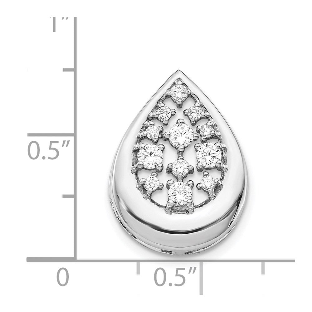 14k White Gold 3/8ct. Real Diamond Fancy Teardrop Pendant